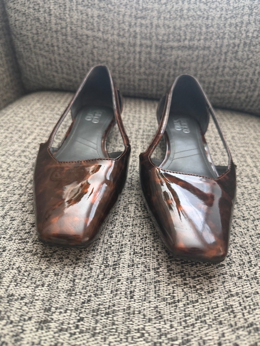 Franco Sarto Patent Tortoise Colored Flat; Women's 8.5